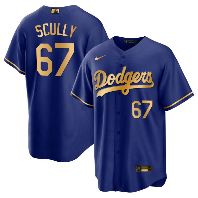 vin scully 67 los angeles dodgers baseball men jersey cool royal gold