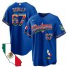 vin scully 67 los angeles dodgers mexico california map baseball men jersey royal