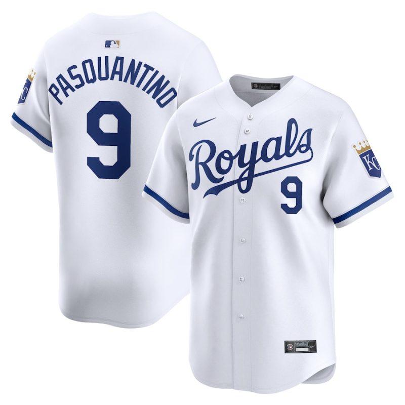 vinnie pasquantino 9 kansas city royals home limited player men jersey white