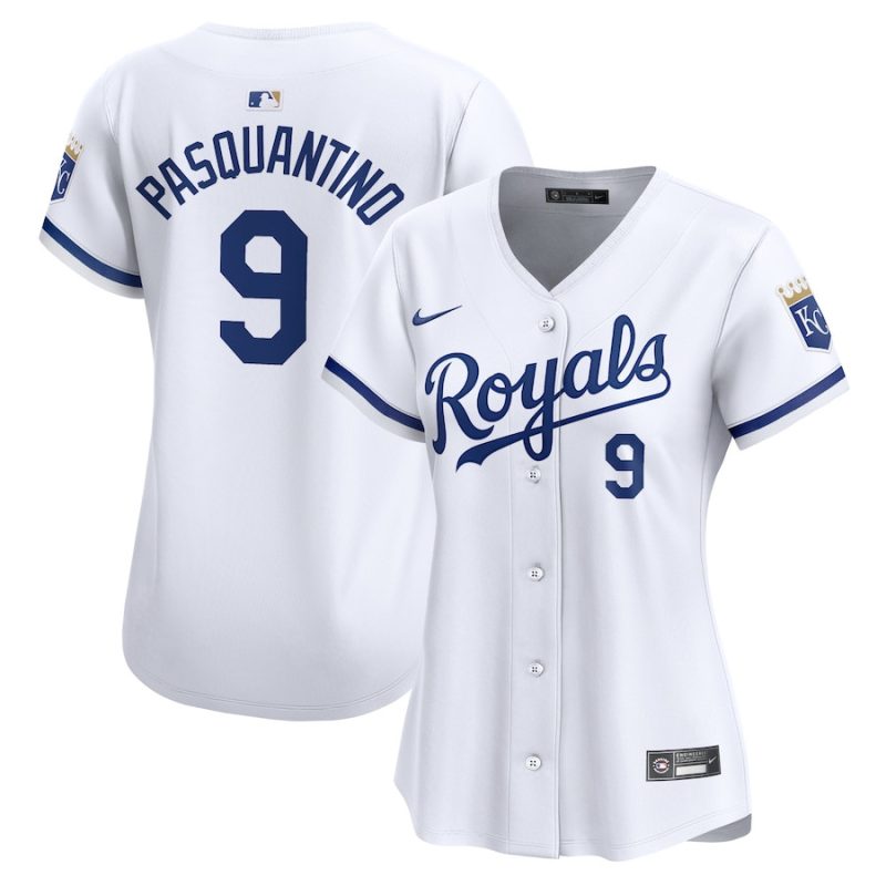 vinnie pasquantino 9 kansas city royals women home limited player jersey white