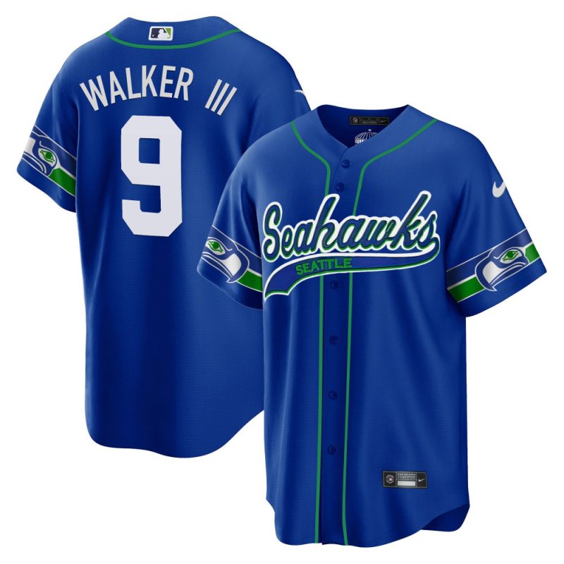 walker iii 9 seattle seahawks throwback men jersey royal