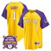 weylin guidry 1 lsu tigers 2023 color sleeves champions baseball men jersey gold alternate