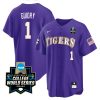 weylin guidry 1 lsu tigers college world series baseball men jersey purple