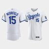 whit merrifield 15 kansas city royals mens 2022 home jersey white jersey