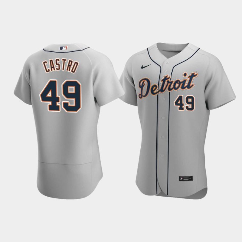 willi castro 49 detroit tigers gray road jersey jersey