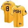 willie stargell 8 pittsburgh pirates 2023 city connect men jersey gold