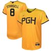 willie stargell 8 pittsburgh pirates 2023 city connect youth jersey gold