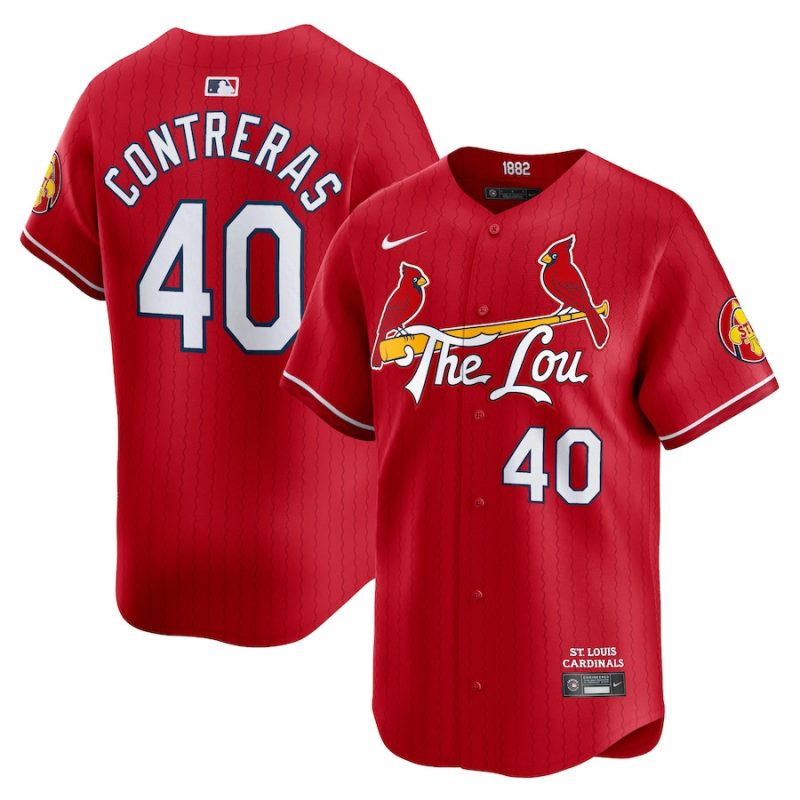 willson contreras 40 st louis cardinals 2024 city connect limited men jersey red