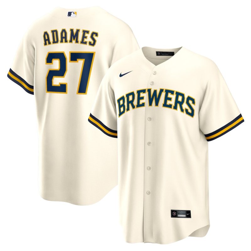 willy adames 27 milwaukee brewers men jersey white