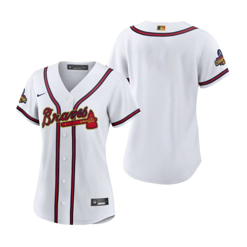 womens atlanta braves white 2022 gold program jersey