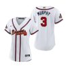 womens dale murphy 3 atlanta braves white 2022 gold program jersey