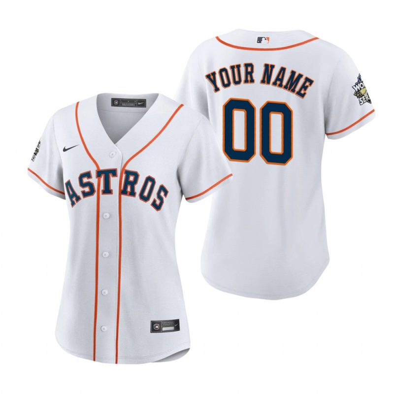 womens houston astros custom 00 white 2022 world series jersey