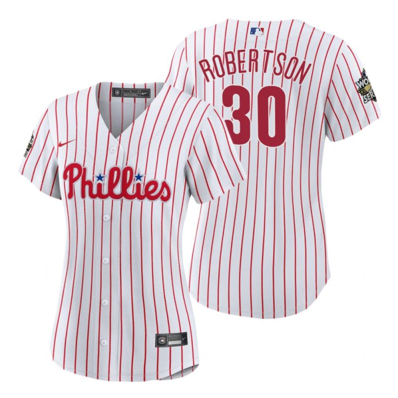 womens philadelphia phillies david robertson 30 white 2022 world series jersey