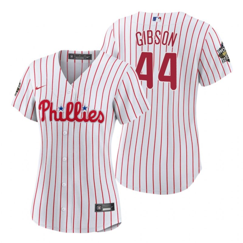 womens philadelphia phillies kyle gibson 44 white 2022 world series jersey