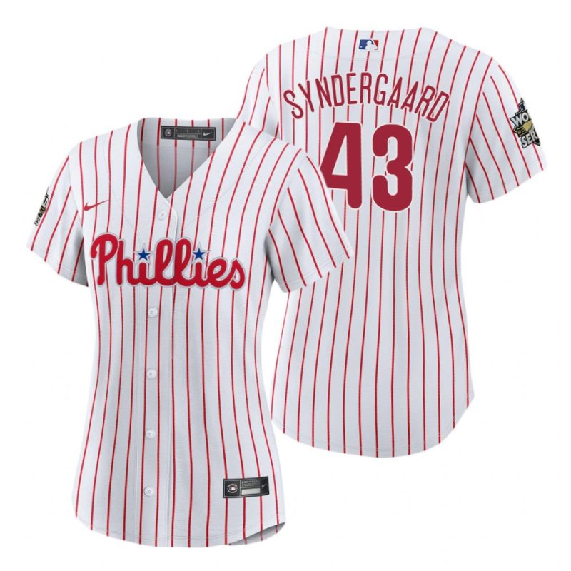 womens philadelphia phillies noah syndergaard 43 white 2022 world series jersey