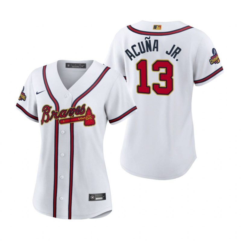 womens ronald acuna jr 13 atlanta braves white 2022 gold program jersey