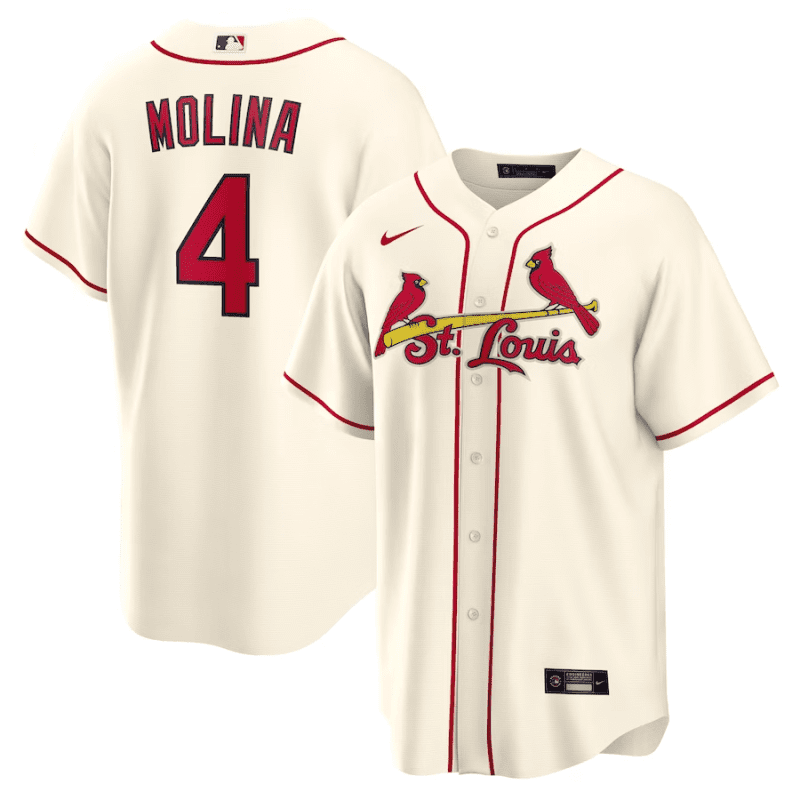 yadier molina 4 st louis cardinals alternate men jersey cream