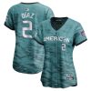 yandy diaz 2 american league womens 2023 all star game limited jersey teal