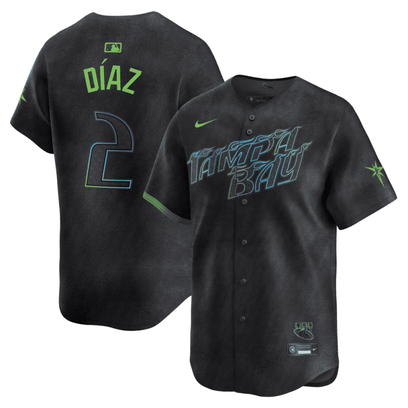 yandy diaz 2 tampa bay rays 2024 city connect limited men jersey charcoal