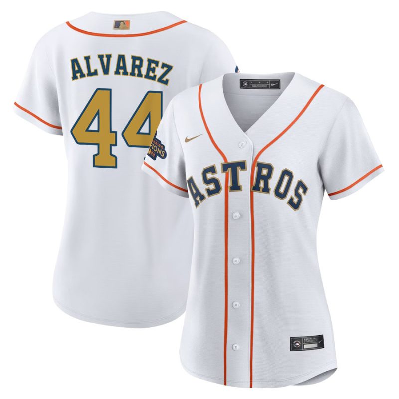 yordan alvarez 44 houston astros 2023 gold collection women jersey white gold