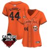 yordan alvarez 44 houston astros cactus jack celebrity softball game patch women jersey orange