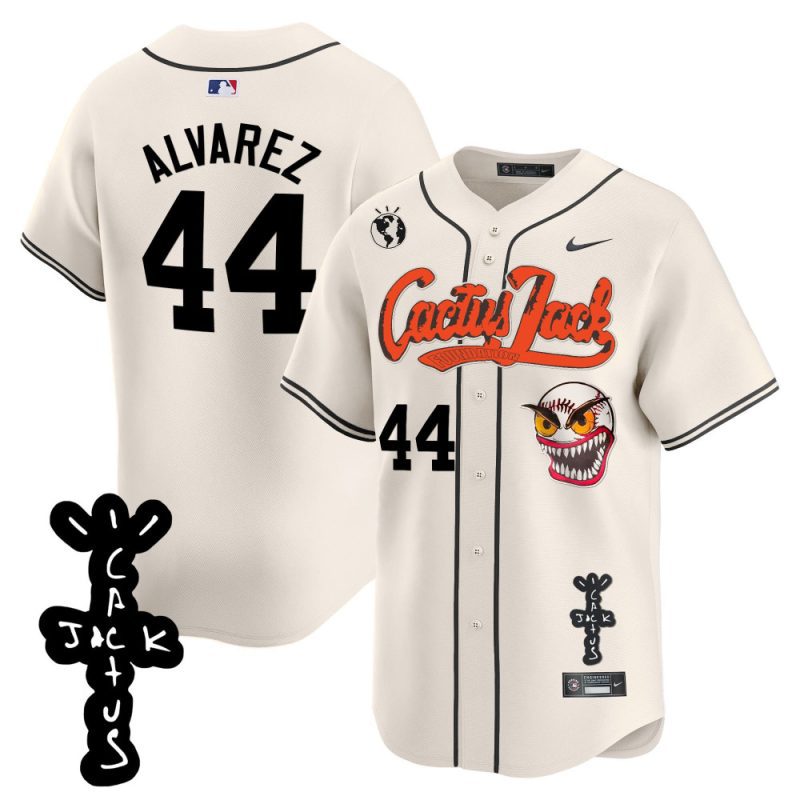 yordan alvarez 44 houston astros cactus jack patch v2 men jersey cream