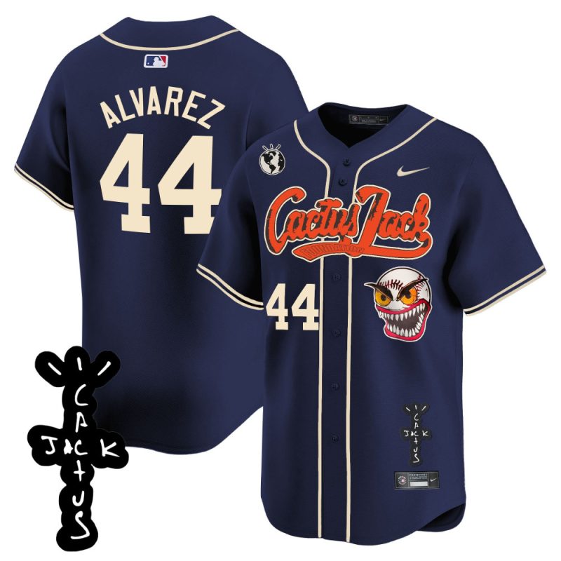 yordan alvarez 44 houston astros cactus jack patch v2 men jersey navy