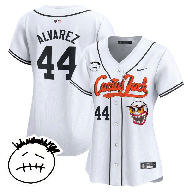 yordan alvarez 44 houston astros cactus jack patch v3 women jersey white