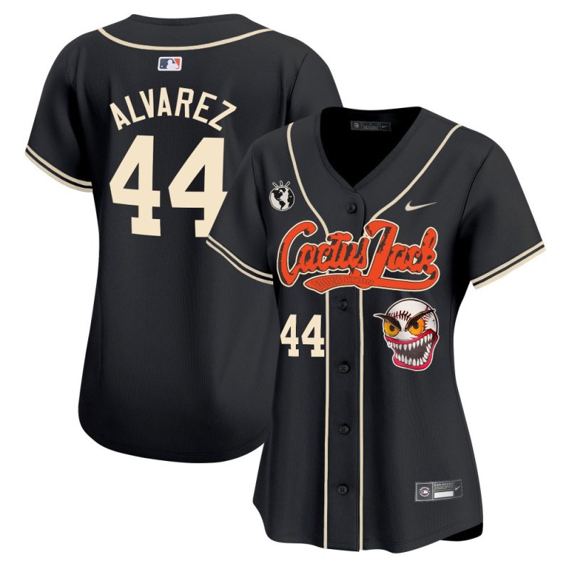 yordan alvarez 44 houston astros cactus jack patch women jersey black