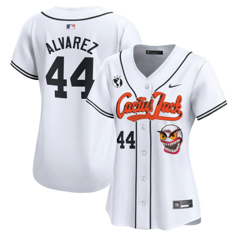 yordan alvarez 44 houston astros cactus jack patch women jersey white