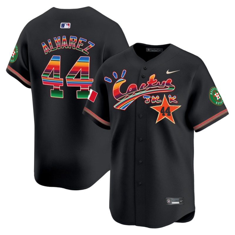 yordan alvarez 44 houston astros mexico cactus jack men jersey black