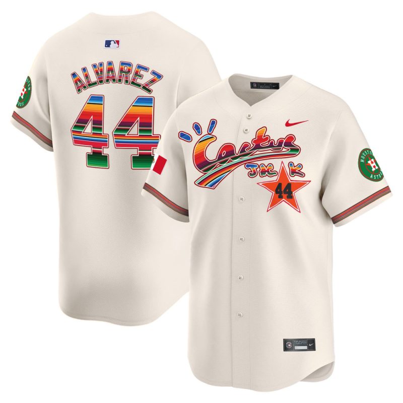 yordan alvarez 44 houston astros mexico cactus jack men jersey cream