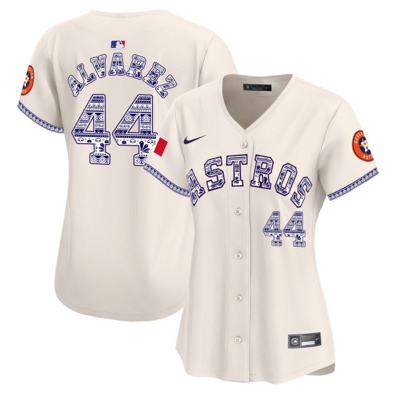 yordan alvarez 44 houston astros mexico women jersey cream