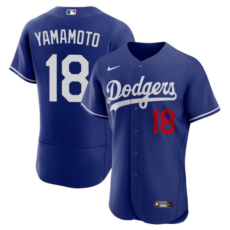 yoshinobu yamamoto 18 los angeles dodgers alternate elite men jersey royal