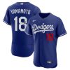 yoshinobu yamamoto 18 signed los angeles dodgers alternate elite men jersey royal