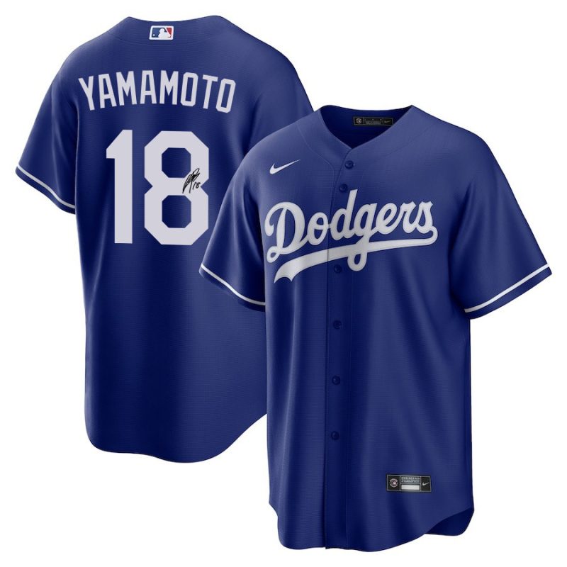 yoshinobu yamamoto 18 signed los angeles dodgers alternate men jersey royal