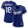 yoshinobu yamamoto 18 signed los angeles dodgers alternate women jersey royal