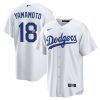 yoshinobu yamamoto 18 signed los angeles dodgers home men jersey white