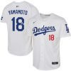 yoshinobu yamamoto 18 signed los angeles dodgers youth home jersey white