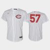 youth 2022 field of dreams 57 stuart fairchild cincinnati reds white jersey