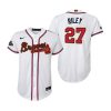 youth austin riley 27 atlanta braves white 2022 gold program jersey