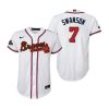 youth dansby swanson 7 atlanta braves white 2022 gold program jersey