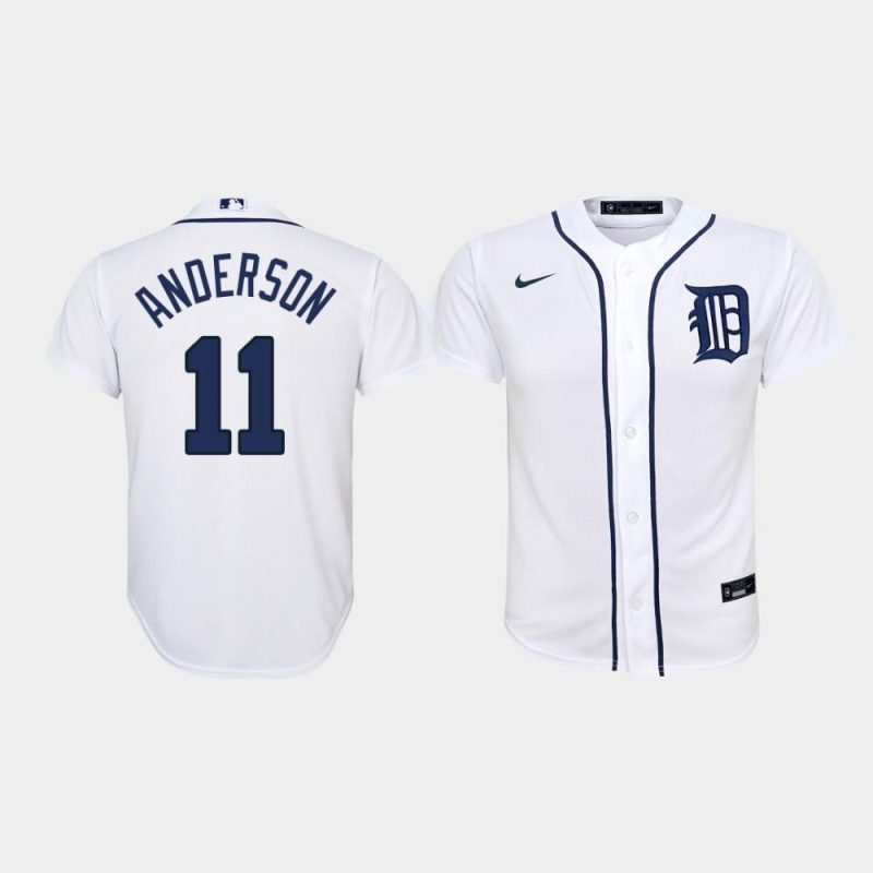 youth detroit tigers 11 sparky anderson home white jersey jersey