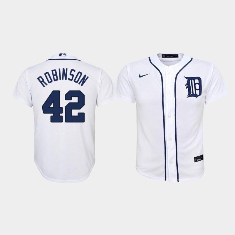 youth detroit tigers 42 jackie robinson home white jersey jersey