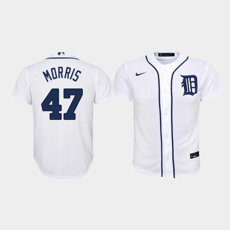 youth detroit tigers 47 jack morris home white jersey jersey