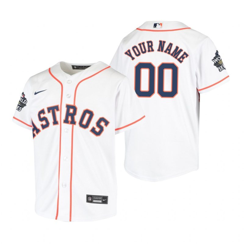 youth houston astros custom 00 white 2022 world series jersey