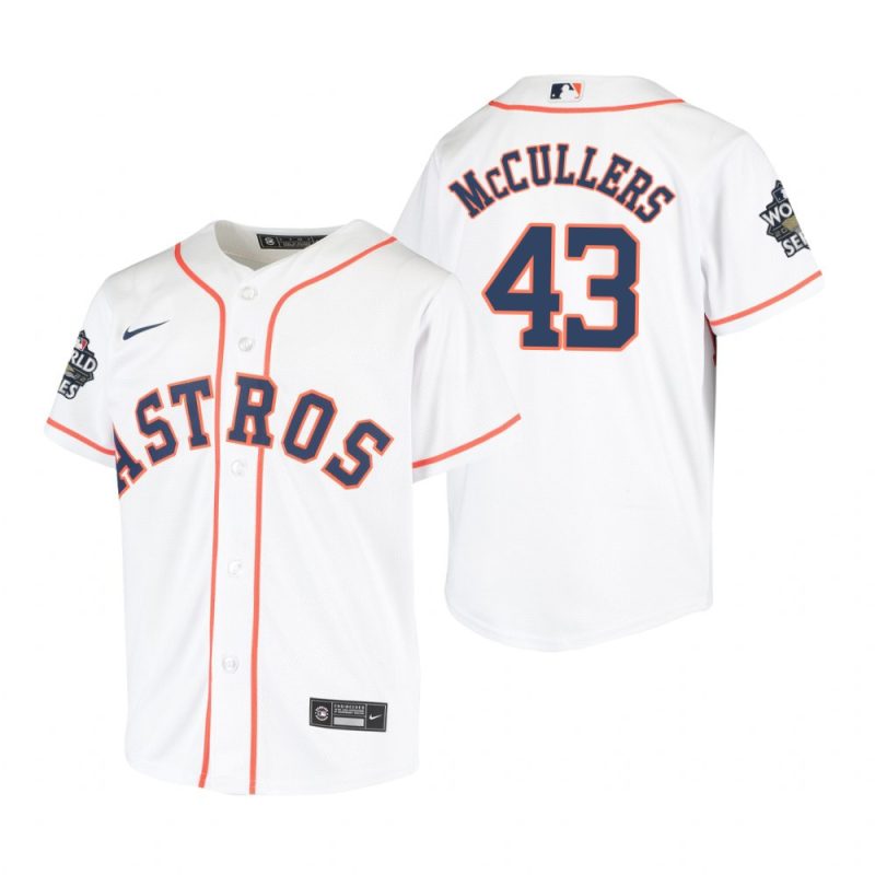 youth houston astros lance mccullers 43 white 2022 world series jersey