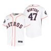 youth houston astros rafael montero 47 white 2022 world series jersey