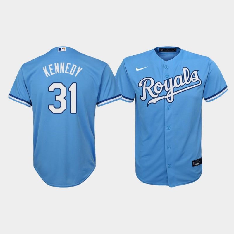 youth kansas city royals ian kennedy 31 light blue alternate jersey jersey