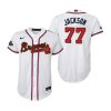 youth luke jackson 77 atlanta braves white 2022 gold program jersey